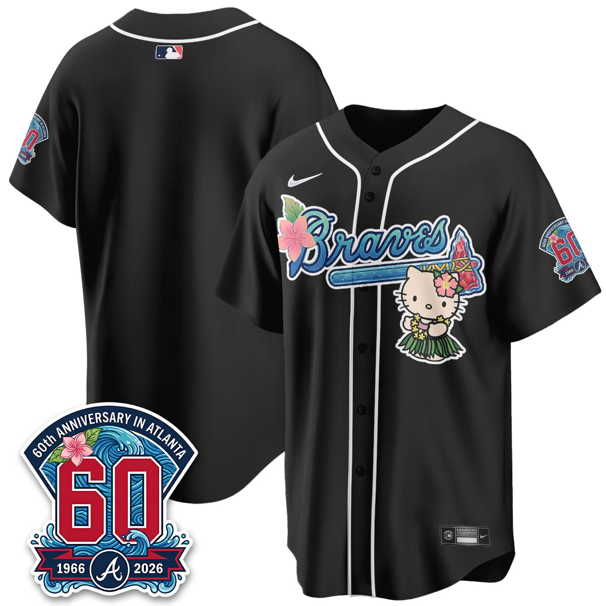 Atlanta Braves x Meow Aloha Spirit Vapor Jersey - Stitched-Cuztomshoes