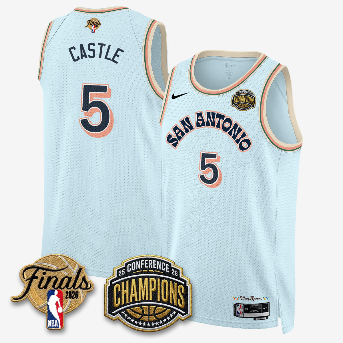San Antonio Spurs 2026 Basketball  Western Conference Champions Vapor City Edition Jersey - Stitched