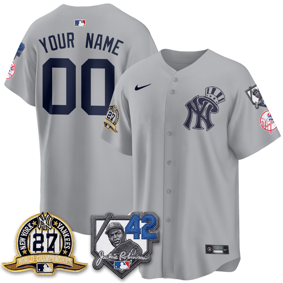 New York Yankees 2026 Jackie Robinson Day Vapor Limited Gold Edition Custom Jersey - Stitched - V2