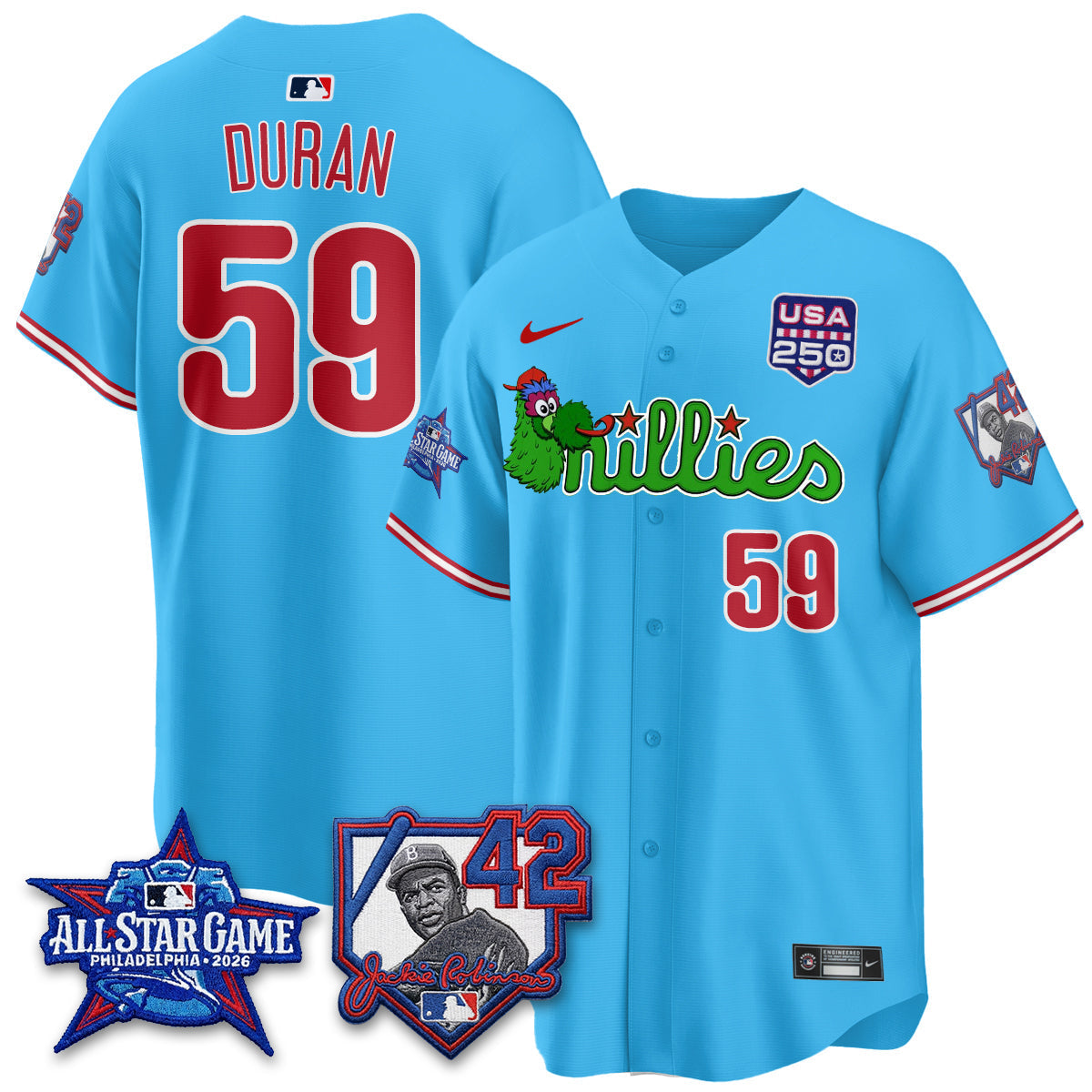 Philadelphia Phillies Phanatic 2026 New Era & 250th USA Vapor Limited Jersey - All Star Game - Stitched