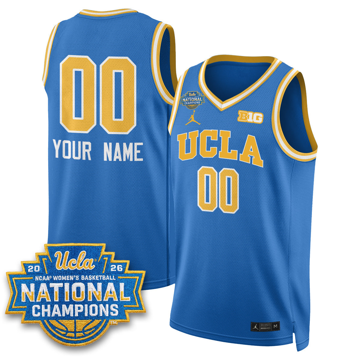 UCLA Bruins Women's Basketball National Champion 2026 Gear Limited Custom Jersey - Stitched-Cuztomshoes
