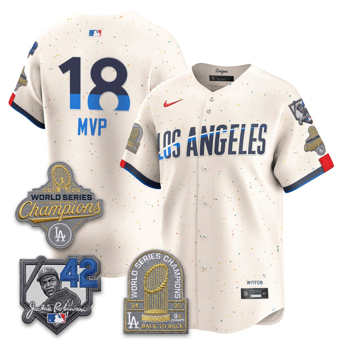Los Angeles Dodgers 2026 Jackie Robinson New Era Vapor Limited Jersey - Stitched-Cuztomshoes