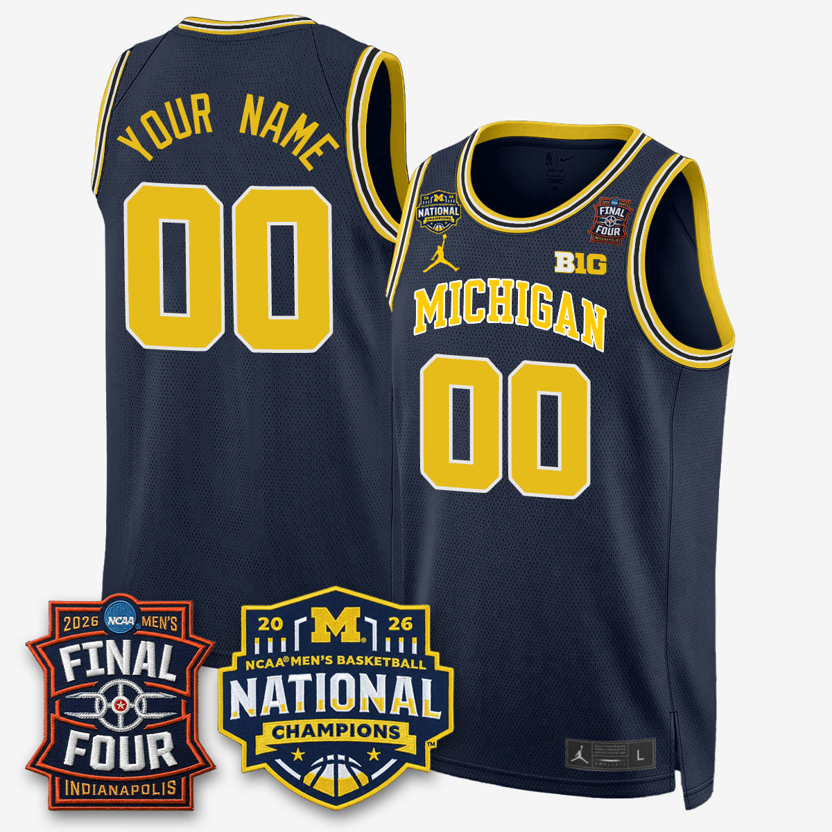 Michigan Wolverines 2026 Men's Basketball Champions Limited Custom Jersey - Stitched-Cuztomshoes