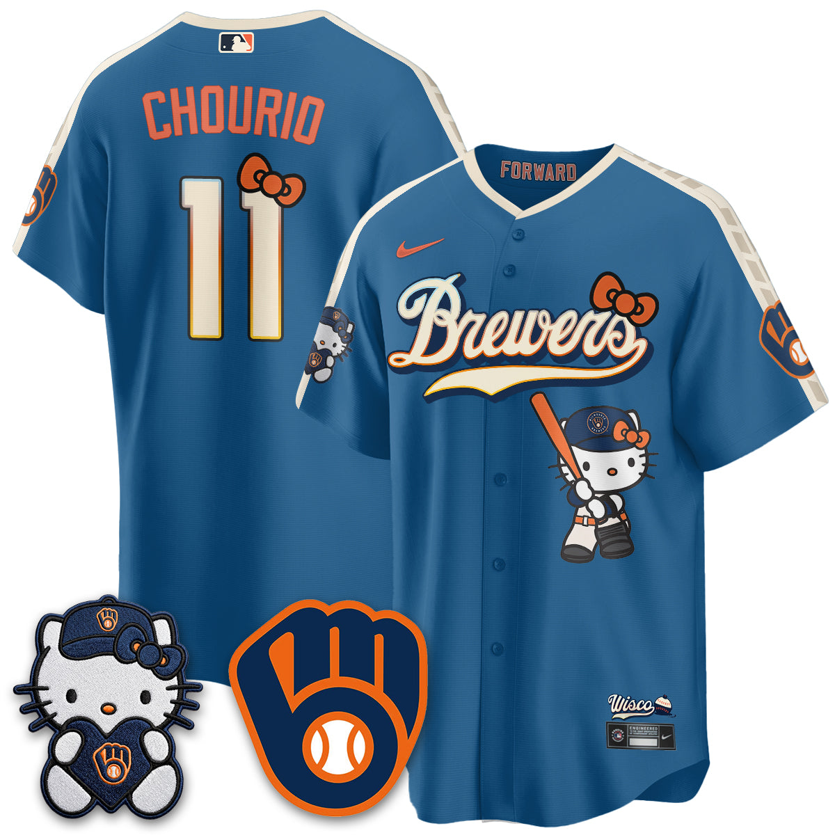 Milwaukee Brewers Meow KT Night Vapor Limited Jersey - Stitched-Cuztomshoes