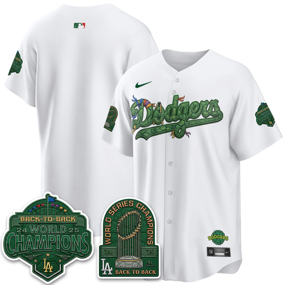 Los Angeles Dodgers x TMNT 2026 Vapor Jersey - Stitched-Cuztomshoes