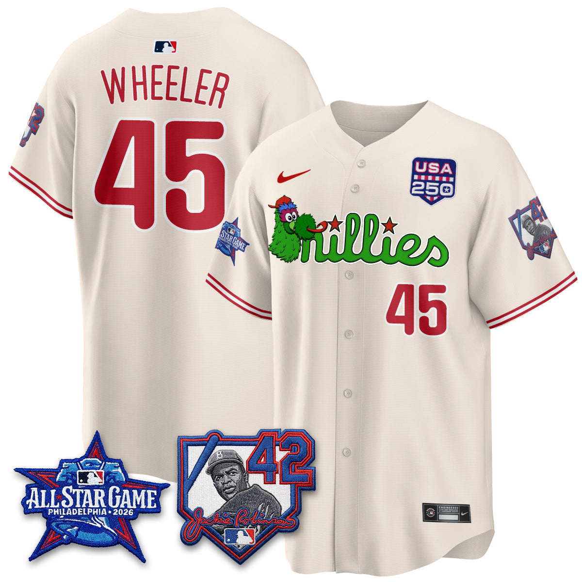 Philadelphia Phillies Phanatic 2026 New Era & 250th USA Vapor Limited Jersey - All Star Game - Stitched