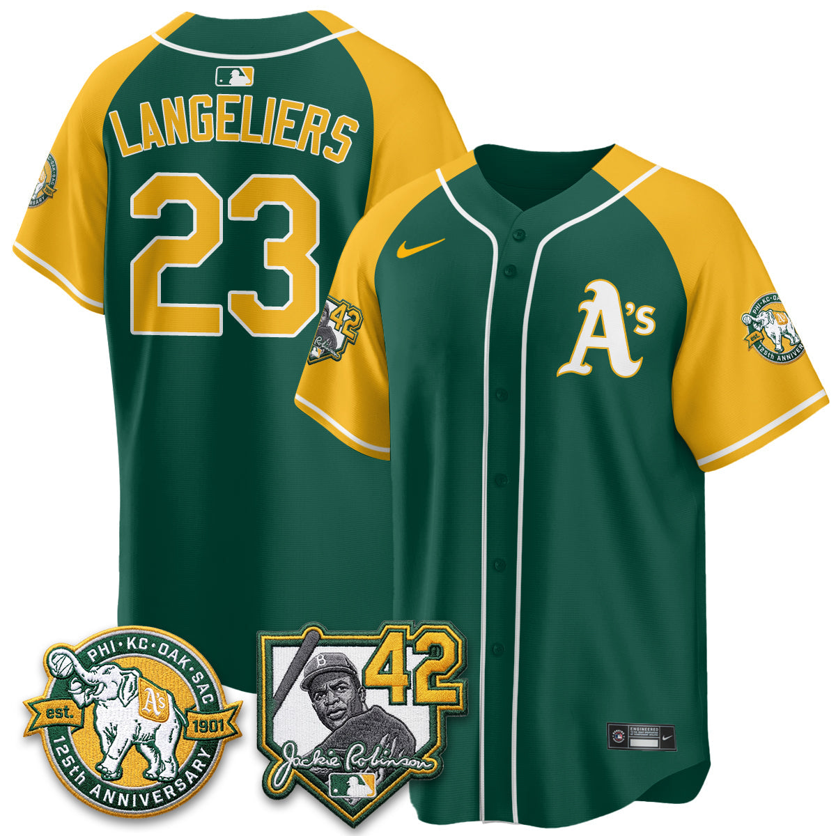 Athletics 2026 Jackie Robinson Day - Celebrating 125 Years Limited Vapor Jersey - Stitched-Cuztomshoes