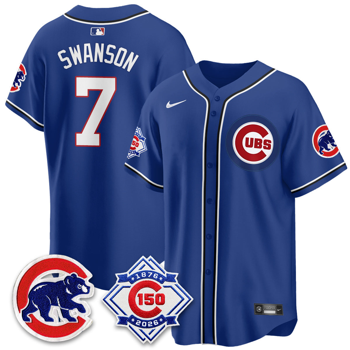 Chicago Cubs 150th Anniversary Black Out Style Vapor Premier Limited Jersey - Stitched