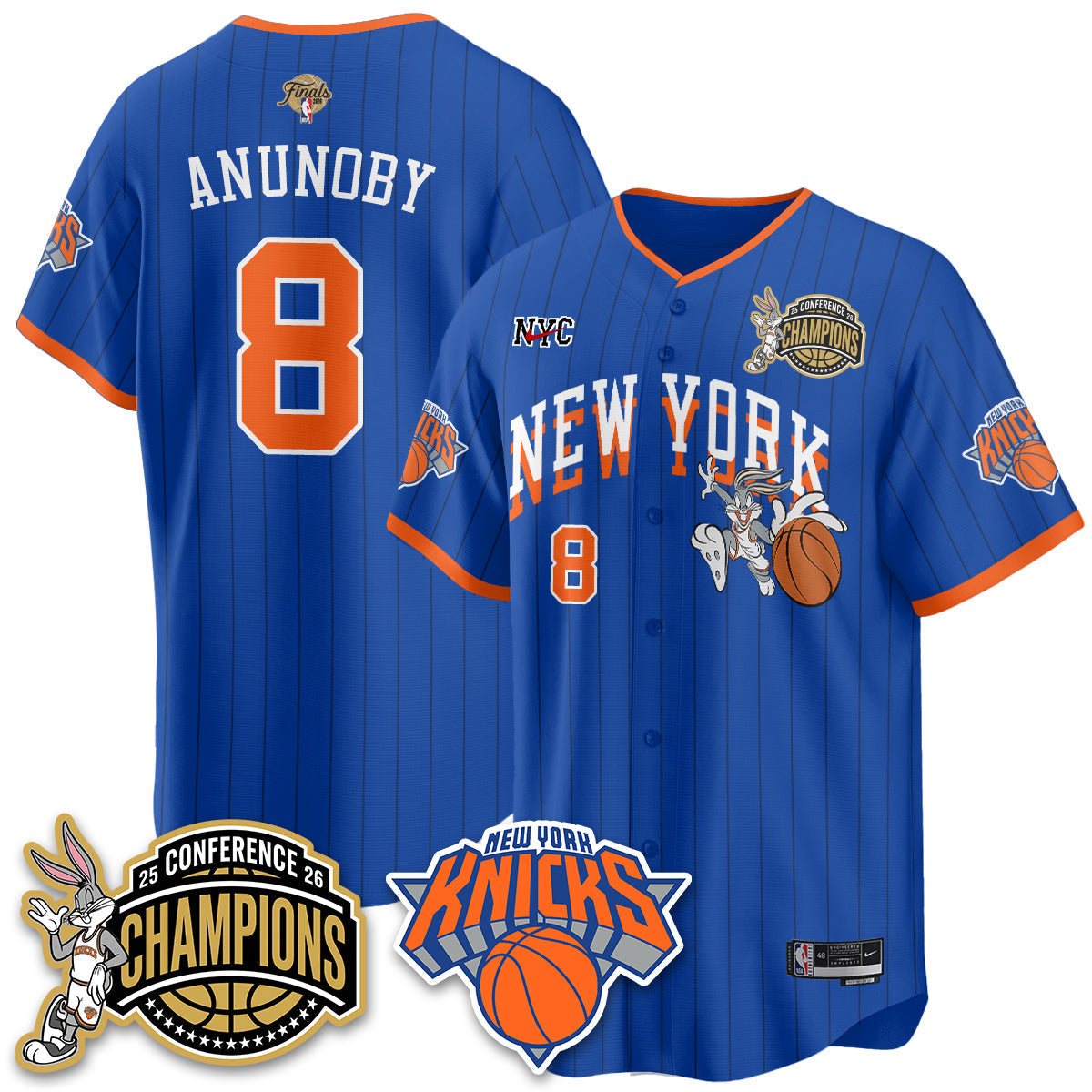 New York Knicks 2026 Basketball Finals x Bunny Vapor Jersey V2- Stitched-Cuztomshoes