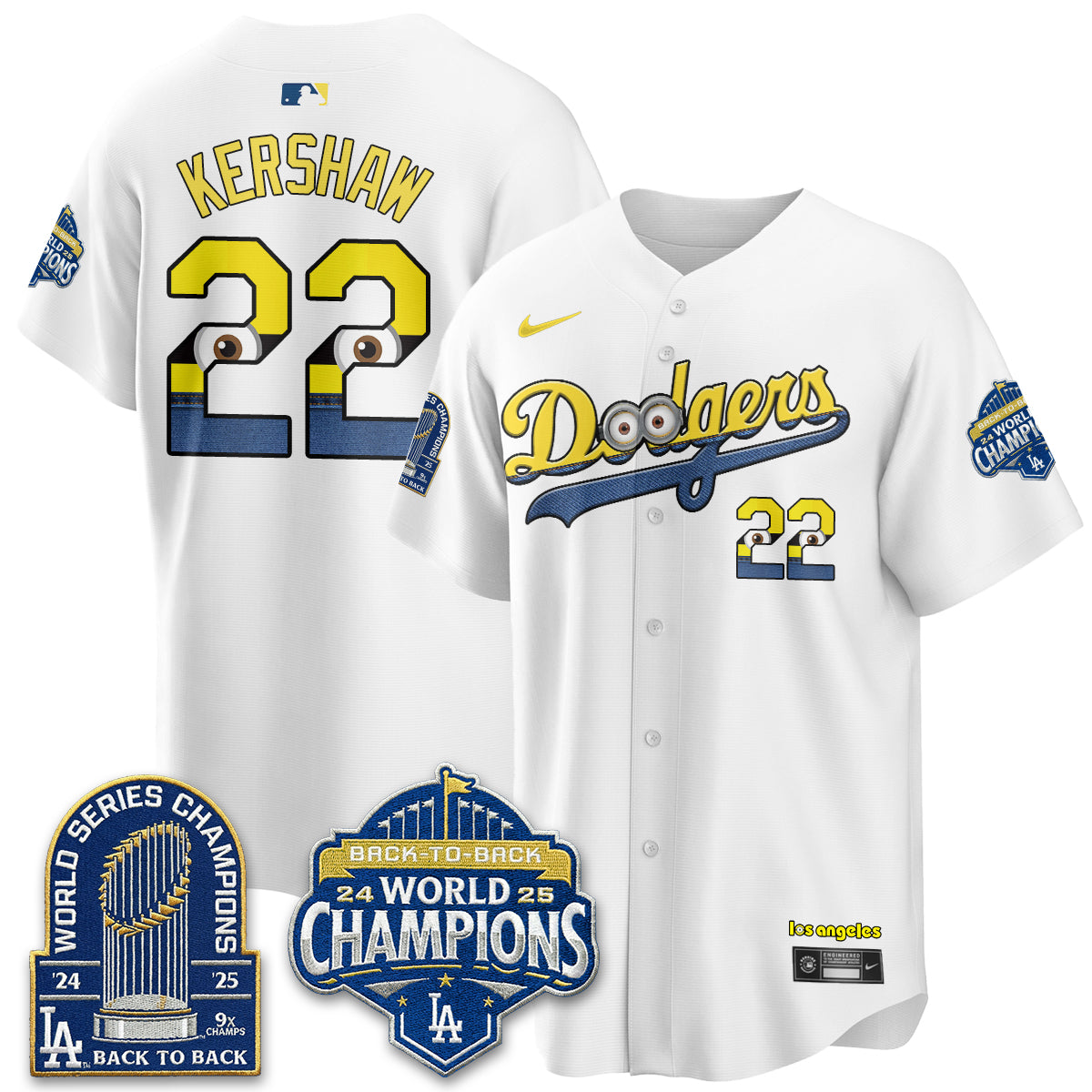 Los Angeles Dodgers x Yellow Capsules Vapor Jersey - Stitched-Cuztomshoes