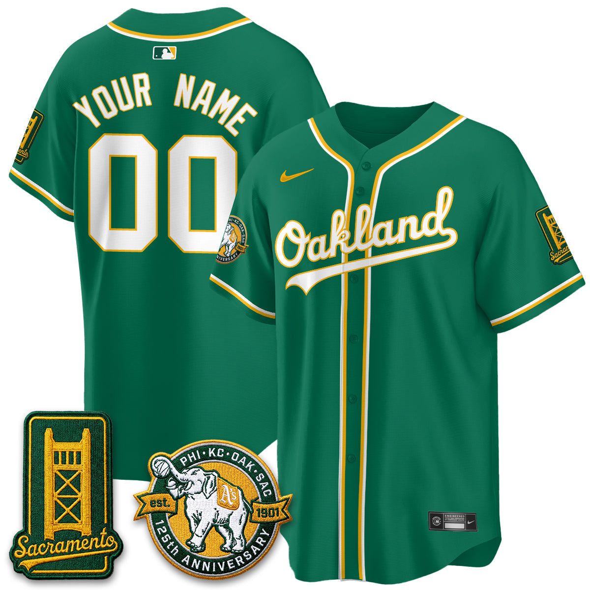 Athletics 2026 Black Out Style - Celebrating 125 Years - Limited Vapor Custom Jersey - Stitched-Cuztomshoes