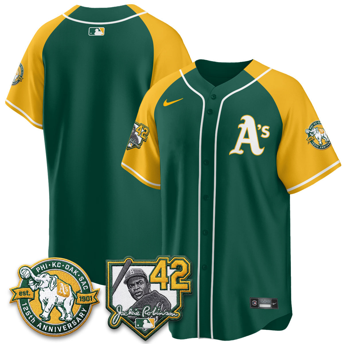 Athletics 2026 Jackie Robinson Day - Celebrating 125 Years Limited Vapor Jersey - Stitched-Cuztomshoes