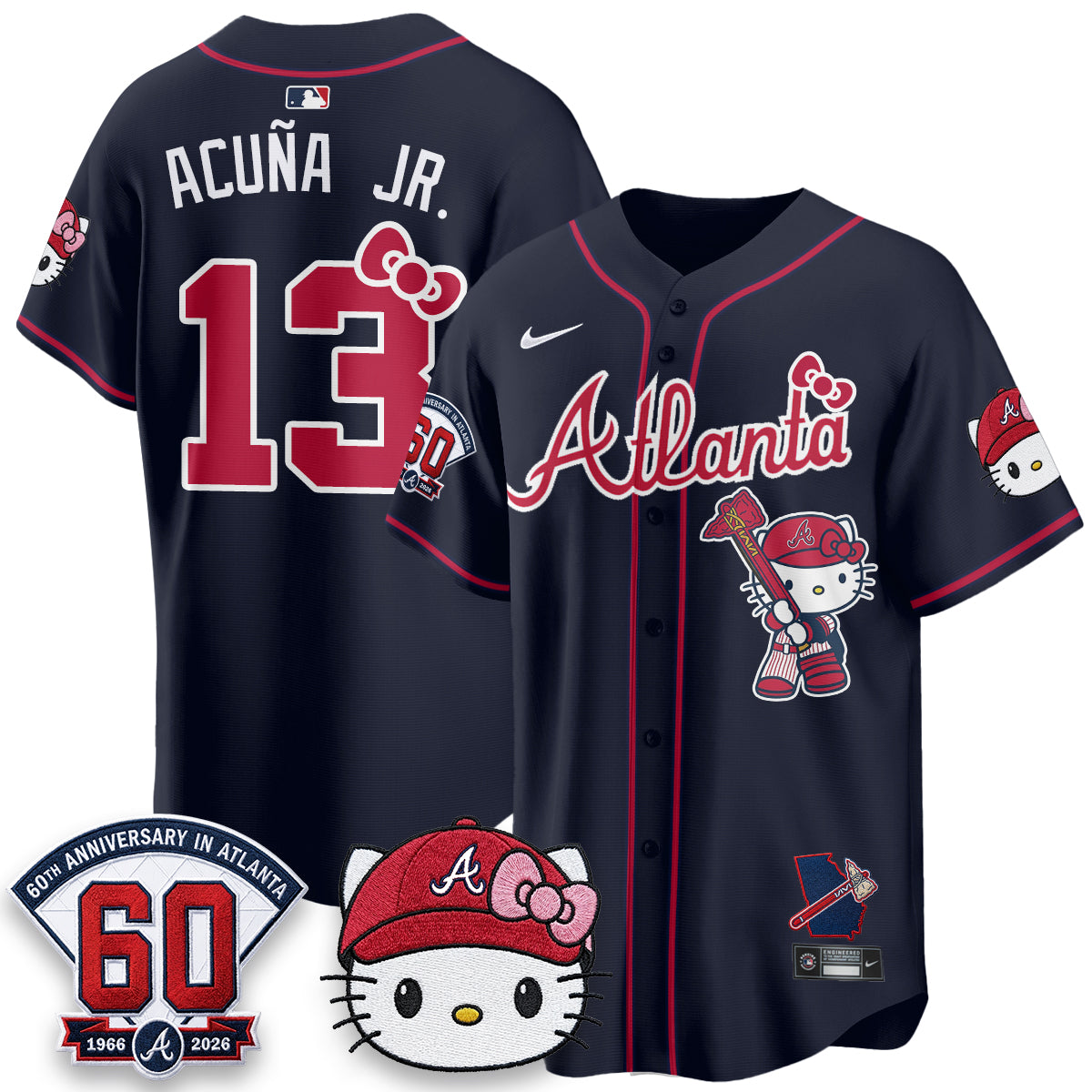 Atlanta Braves x Meow KT 2026 Vapor Limited Jersey - Stitched-Cuztomshoes