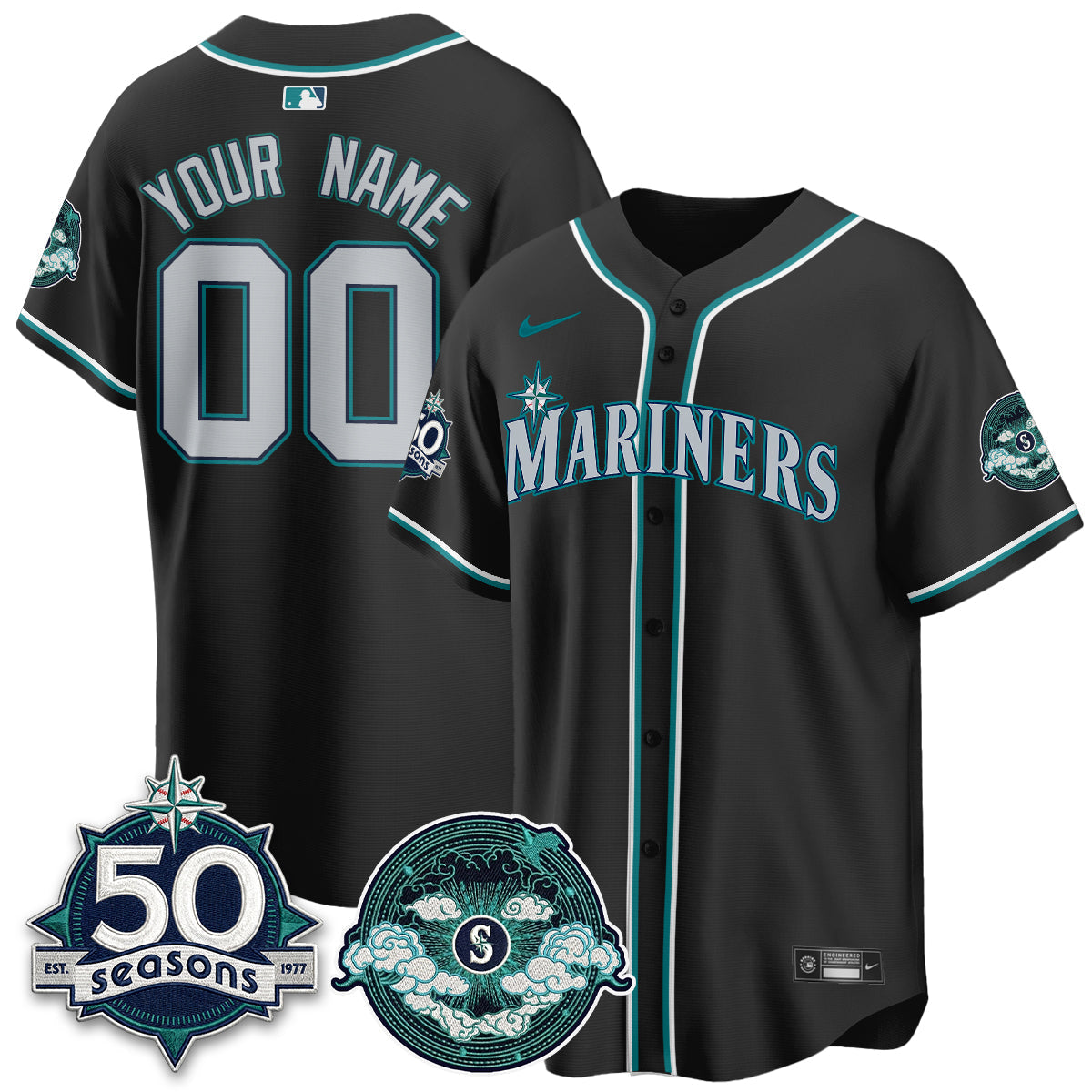 Seattle Mariners x FW Night Limited Custom Jersey - Stitched