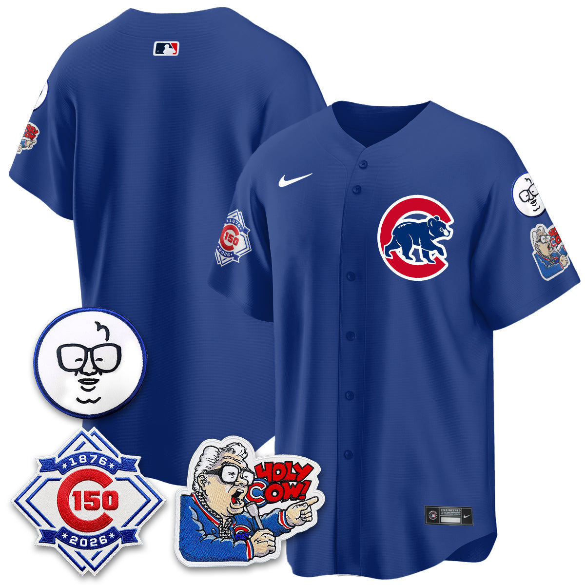 Chicago Cubs 150th Anniversary Harry Caray Holy Cow Vapor Premier Limited Jersey - Stitched V2-Cuztomshoes
