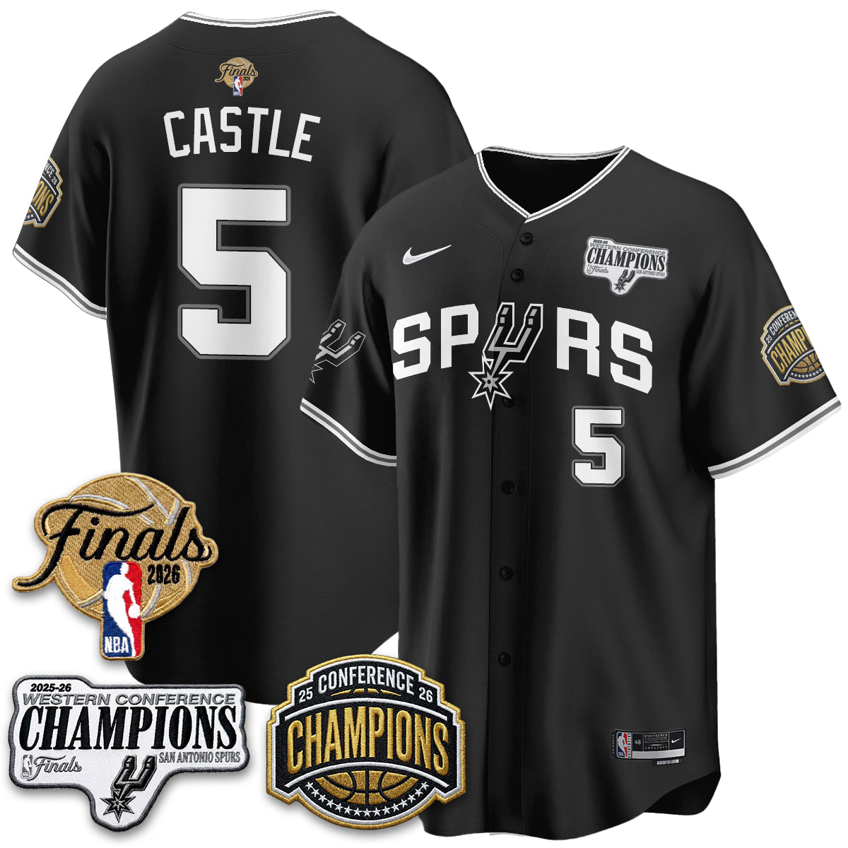 San Antonio Spurs 2026 Basketball Finals Vapor Jersey - Stitched