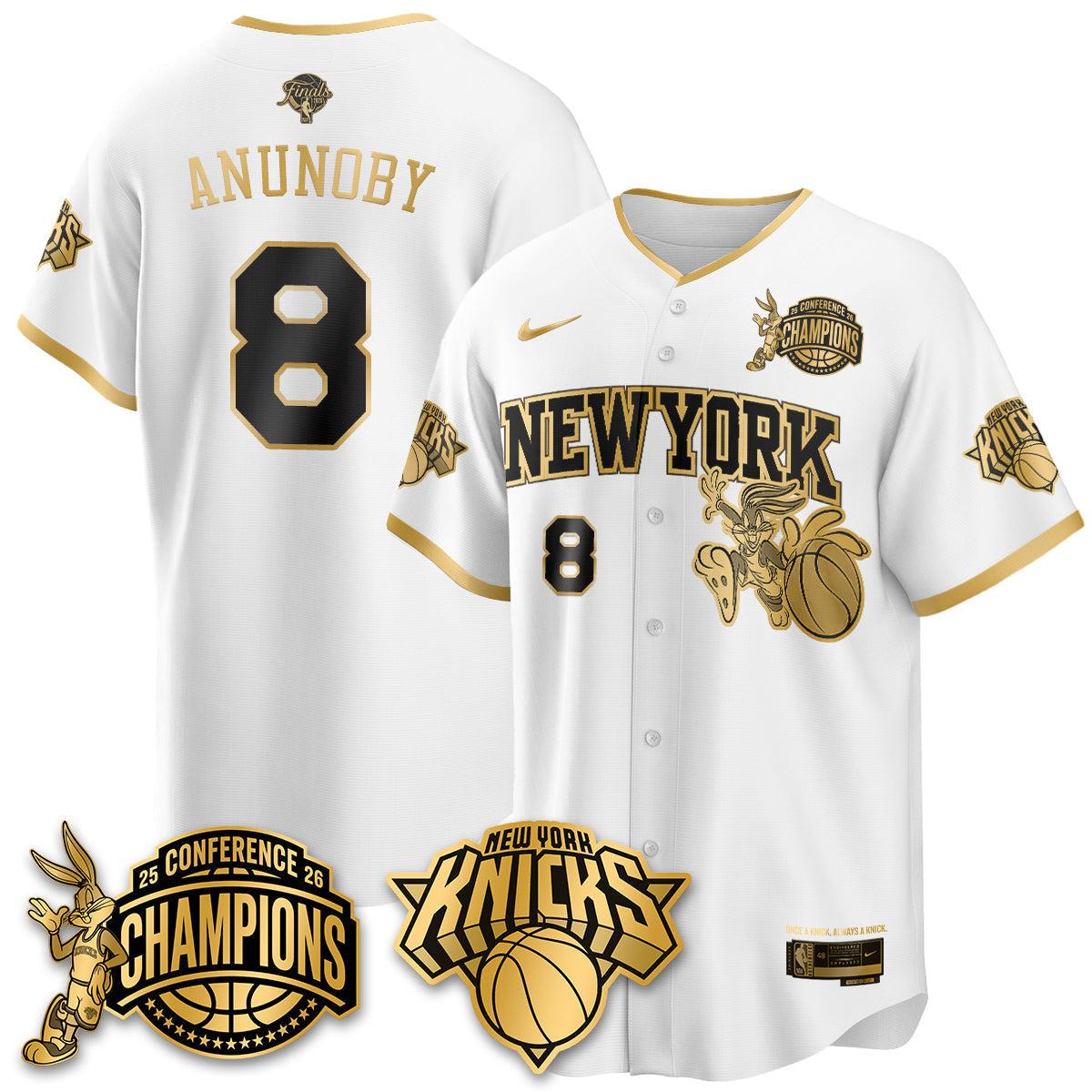 New York Knicks 2026 Basketball Finals x Bunny Vapor Jersey V2- Stitched-Cuztomshoes