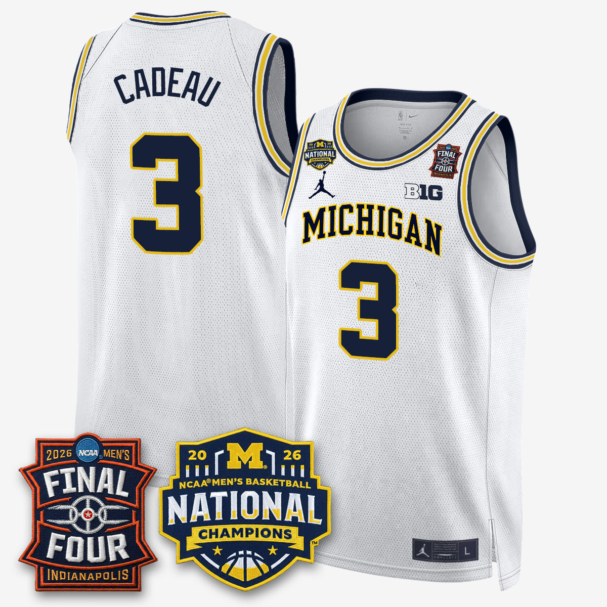 Michigan Wolverines 2026 Men's Basketball Champions Limited Jersey - Stitched-Cuztomshoes