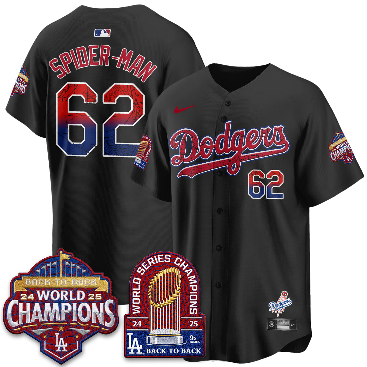 Los Angeles Dodgers x Web-Head 2026 Vapor Jersey - Stitched
