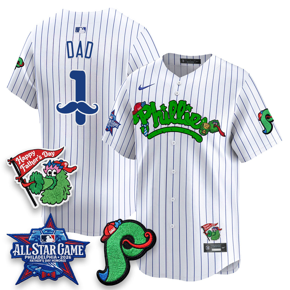 Philadelphia Phillies Happy Father's Day Vapor Jersey - Stitched