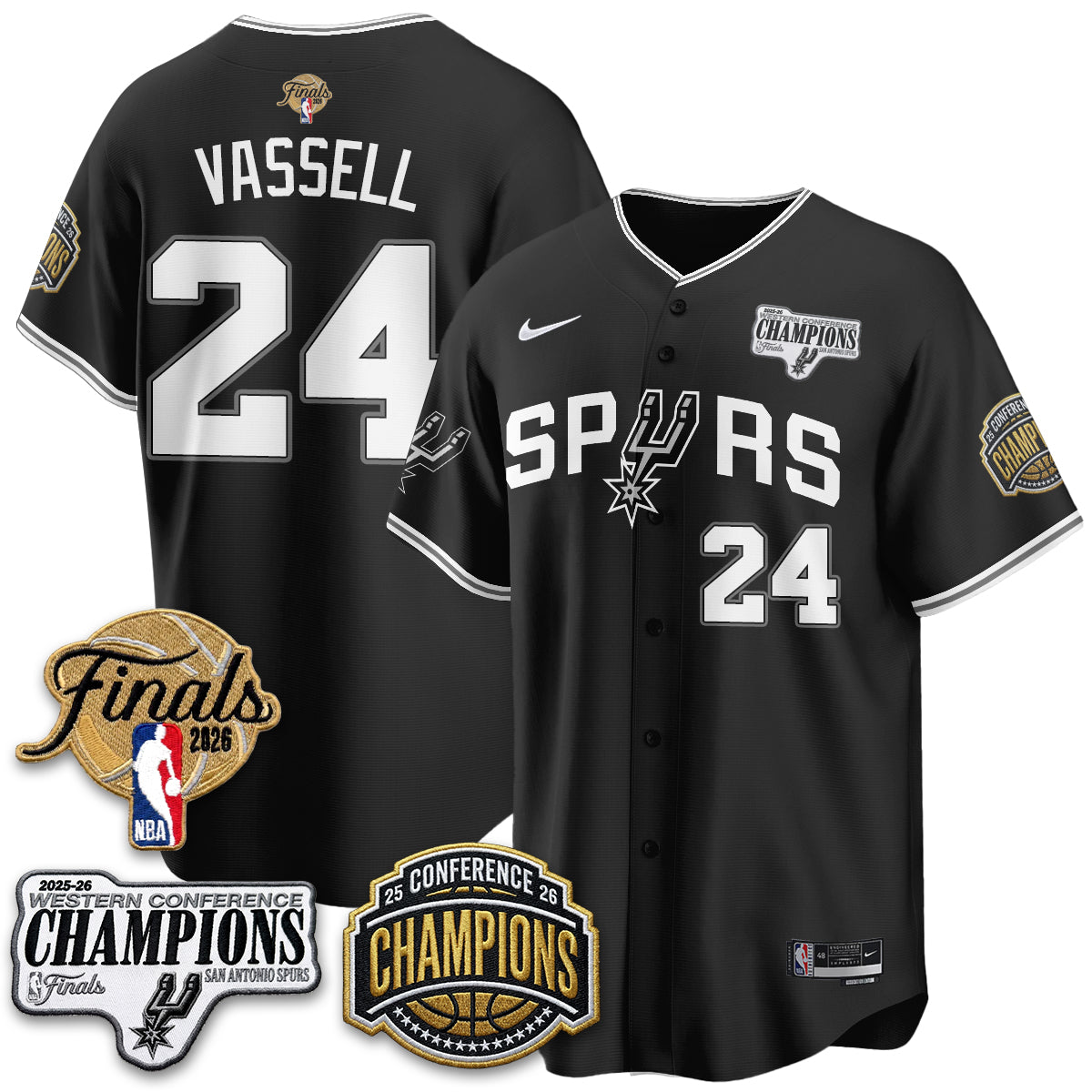 San Antonio Spurs 2026 Basketball Finals Vapor Jersey - Stitched
