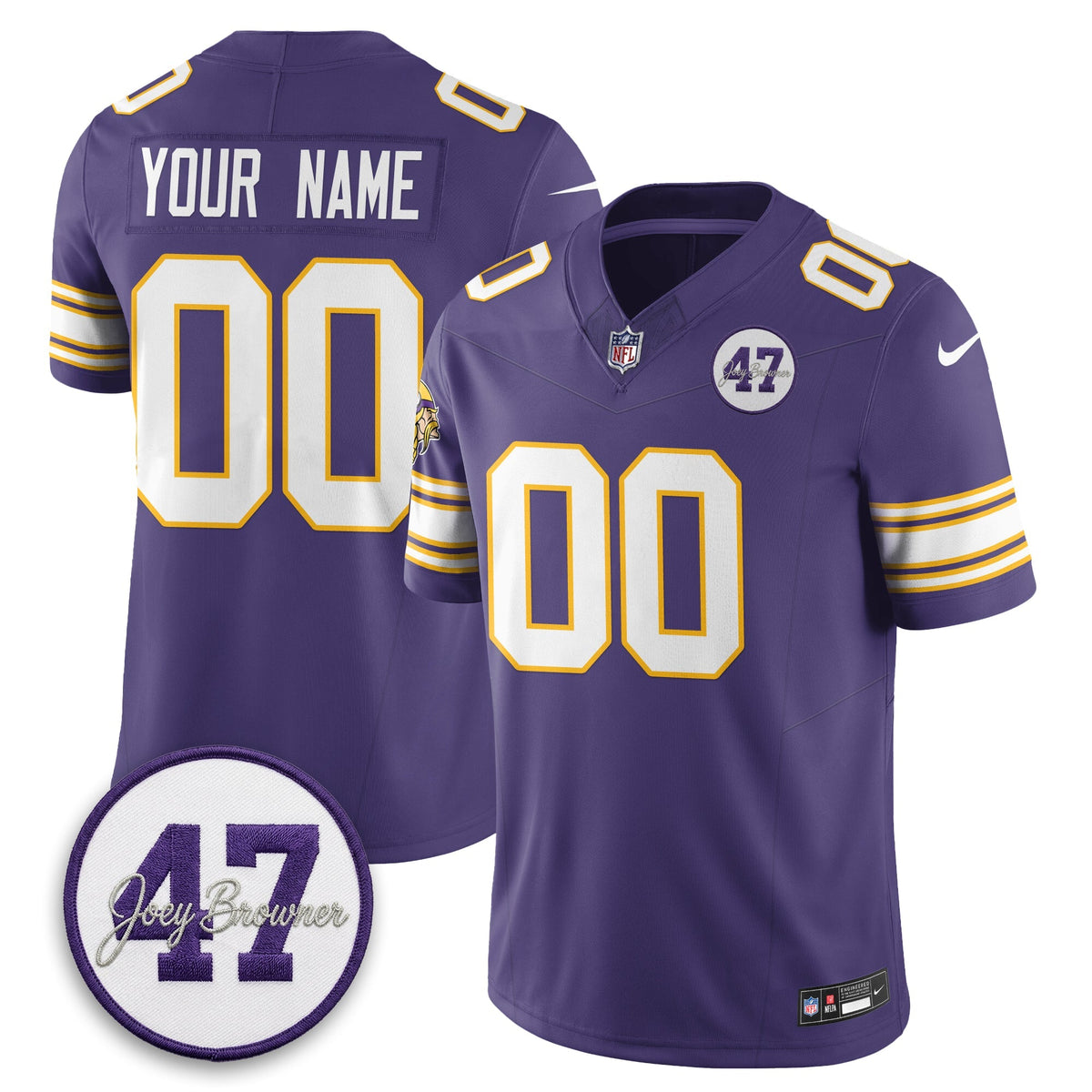 Minnesota Twins Joey Browner Thank You For Memories - 1960 Ð 2026 Football Vapor Limited Custom Jersey - Stitched-Cuztomshoes