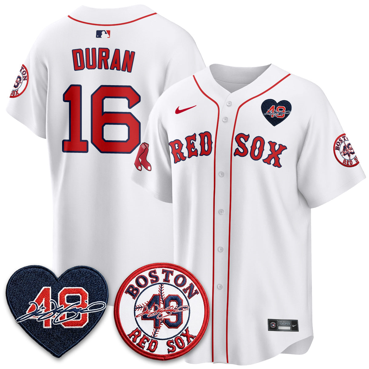 Boston Red Sox Tim Wakefield Memorial Patch Vaper Premier Limited Jersey - Stitched