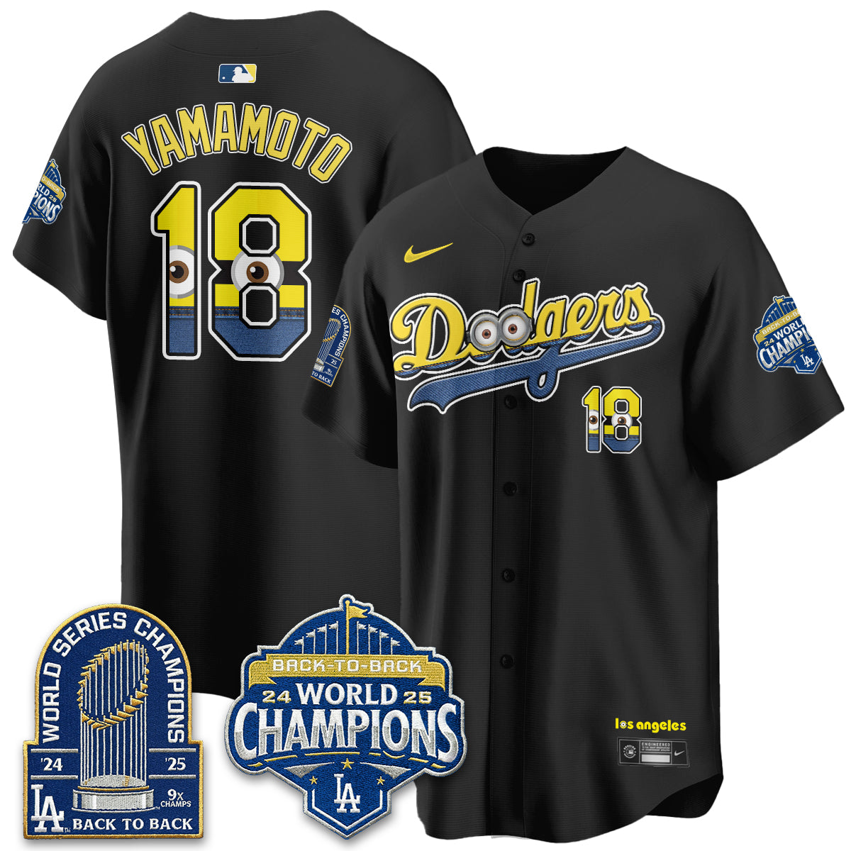 Los Angeles Dodgers x Yellow Capsules Vapor Jersey - Stitched-Cuztomshoes