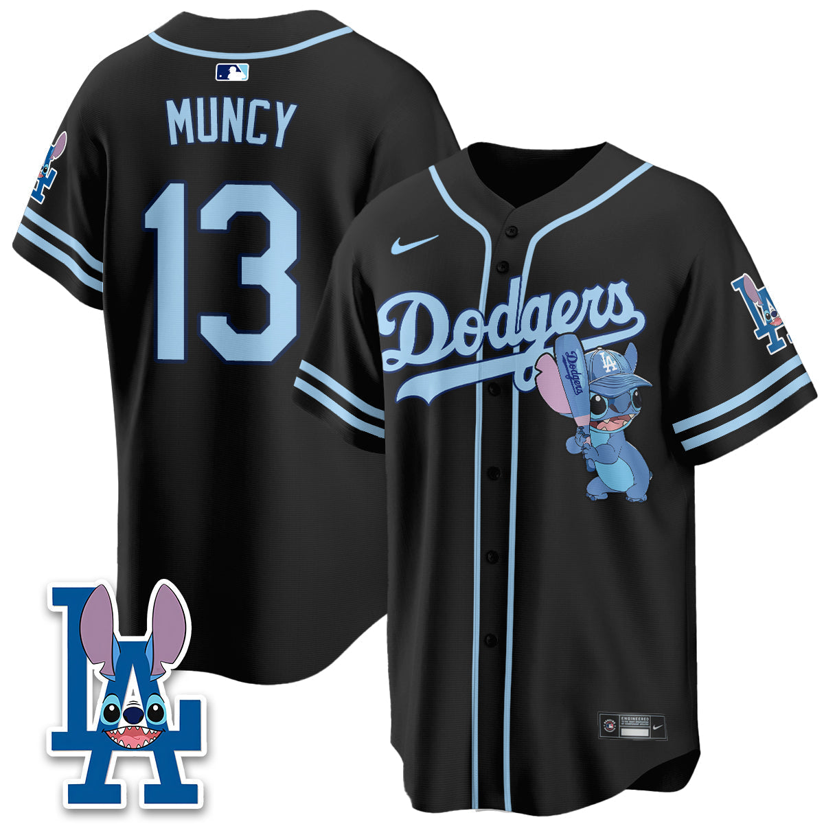 Los Angeles Dodgers x Blue Alien Edition Vapor Jersey - Stitched-Cuztomshoes