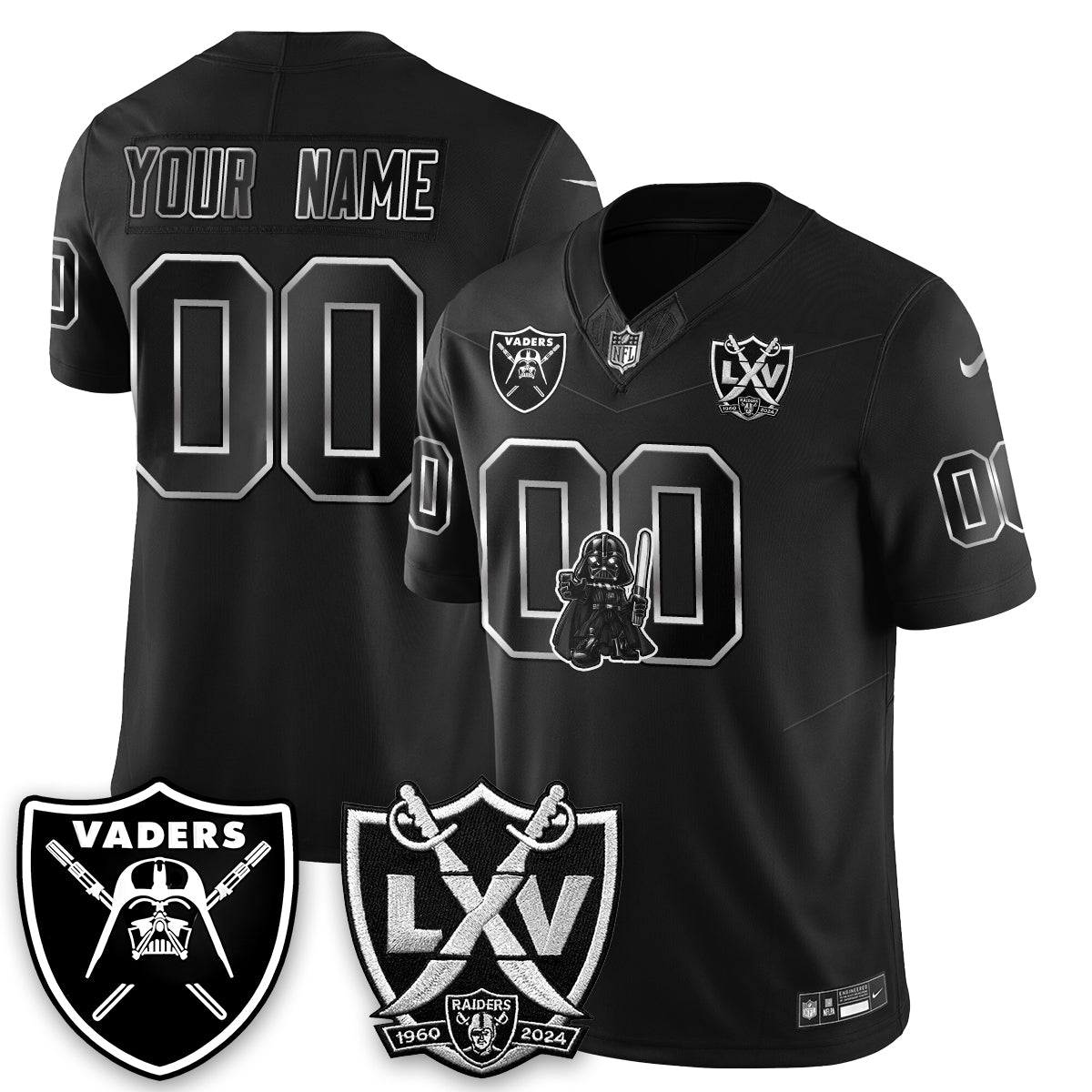 Las Vegas Raiders x Dark Lord Edition Vapor Custom Jersey - Stitched-Cuztomshoes