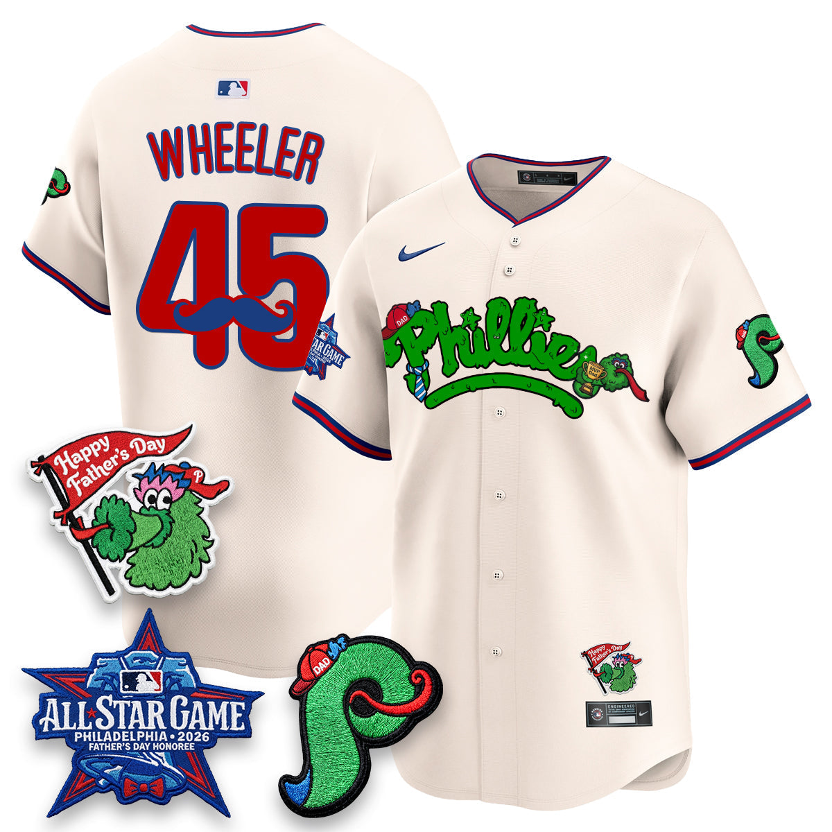Philadelphia Phillies Happy Father's Day Vapor Jersey - Stitched