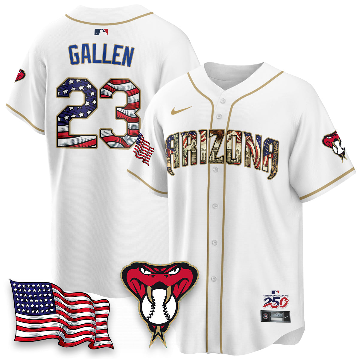 Arizona Diamonbacks 2026 Independence Day USA Vapor Limited Jersey - Stitched-Cuztomshoes