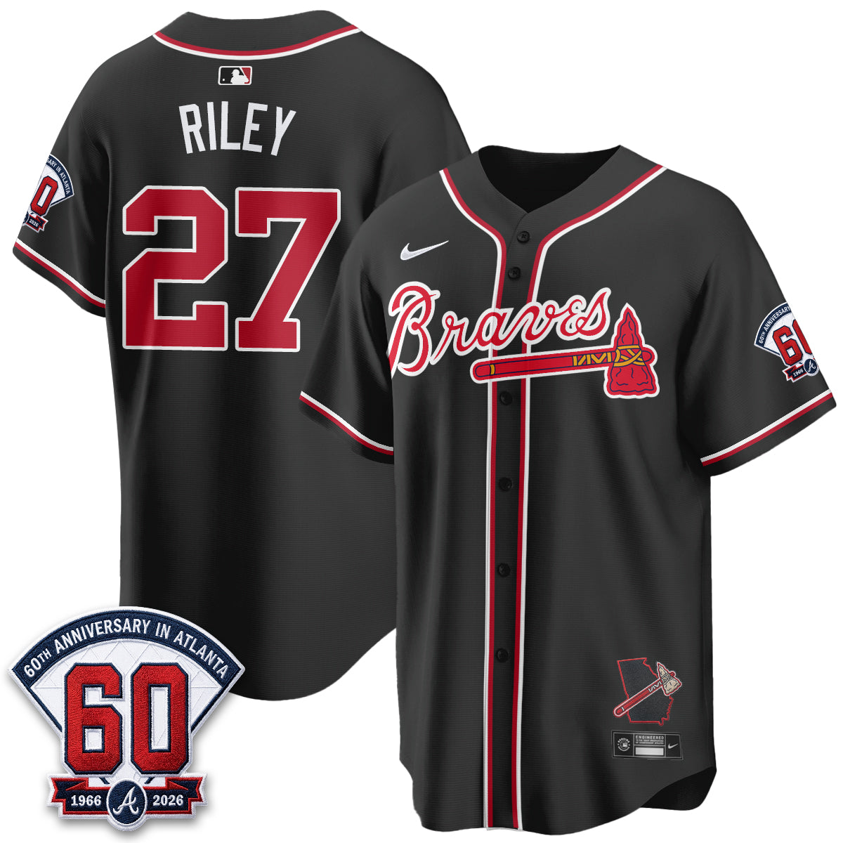 Atlanta Braves 2026 Black Out Style Vapor Limited Jersey - Stitched