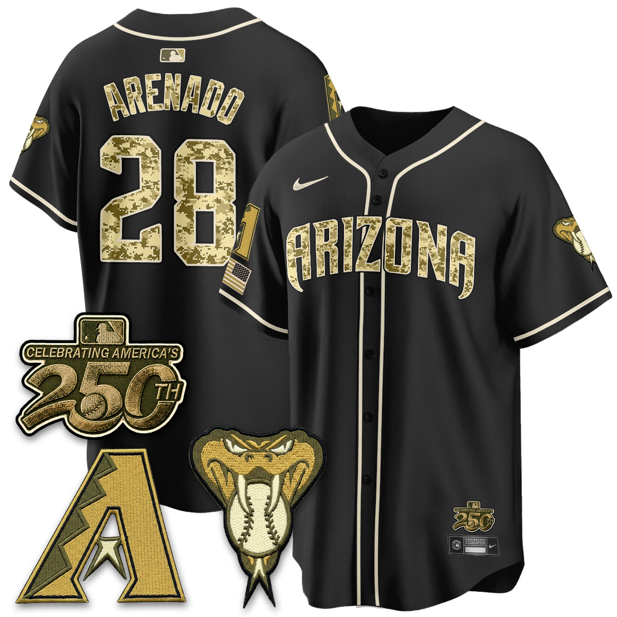 Arizona Diamonbacks Salute to Service 2026 Vapor Premier Limited Jersey - Stitched-Cuztomshoes