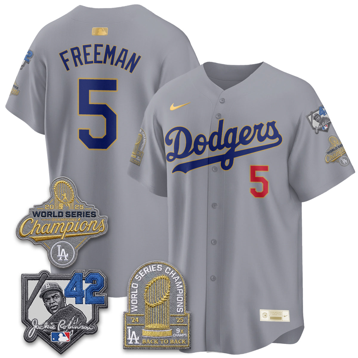 Los Angeles Dodgers 2026 Jackie Robinson New Era Vapor Limited Jersey - Stitched-Cuztomshoes