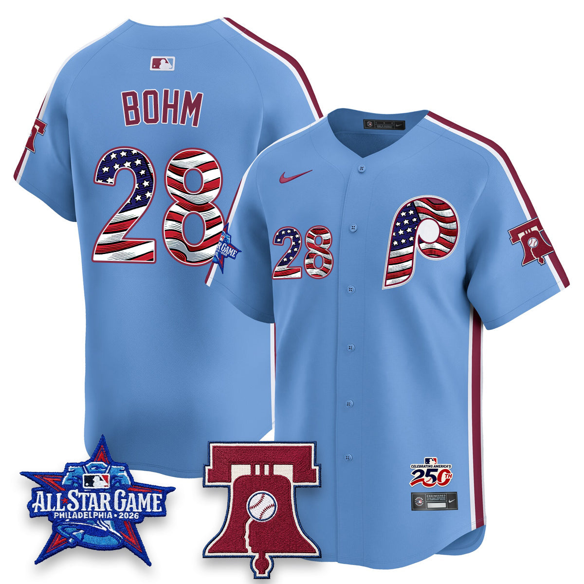 Philadelphia Phillies 2026 Independence Day USA Vapor Limited Jersey - Stitched-Cuztomshoes