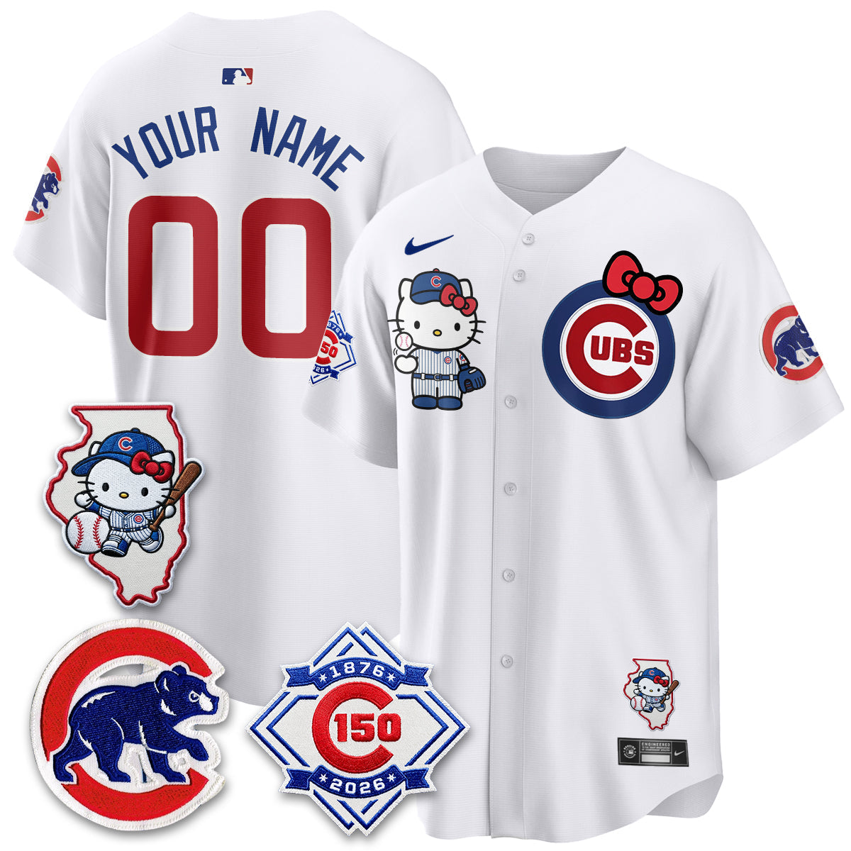 Chicago Cubs x Meow KT Vapor Premier Limited Custom Jersey - Stitched V2