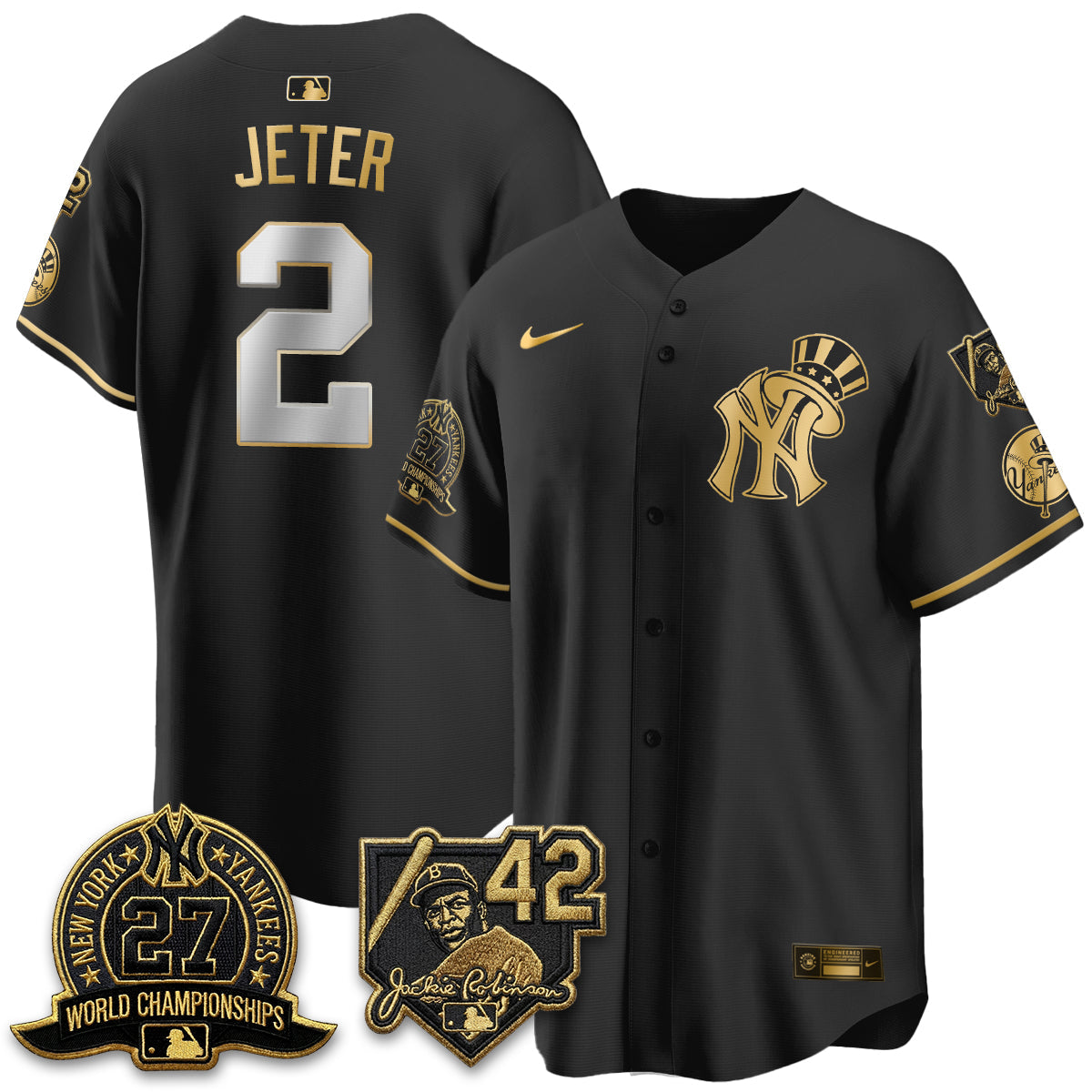 New York Yankees 2026 Jackie Robinson Day Vapor Limited Gold Edition Jersey - Stitched - V2