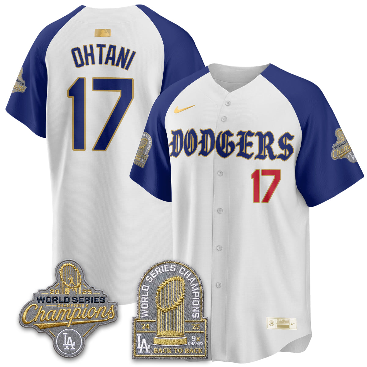 Los Angeles Dodgers Vapor Limited Jersey - Back to Back 9x Champs - Stitched-Cuztomshoes
