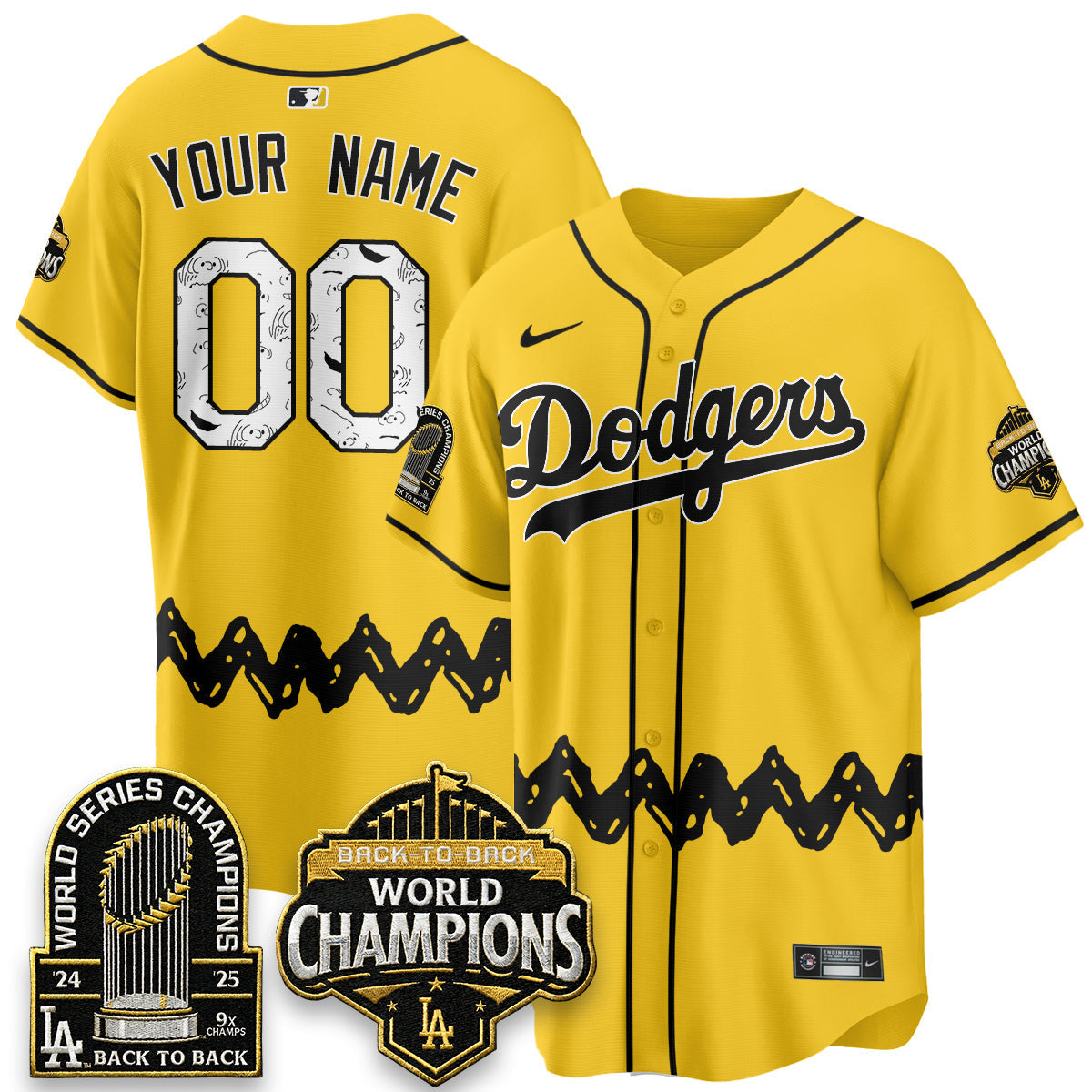 Los Angeles Dodgers x P-nuts Style Vapor Custom Jersey - Stitched-Cuztomshoes