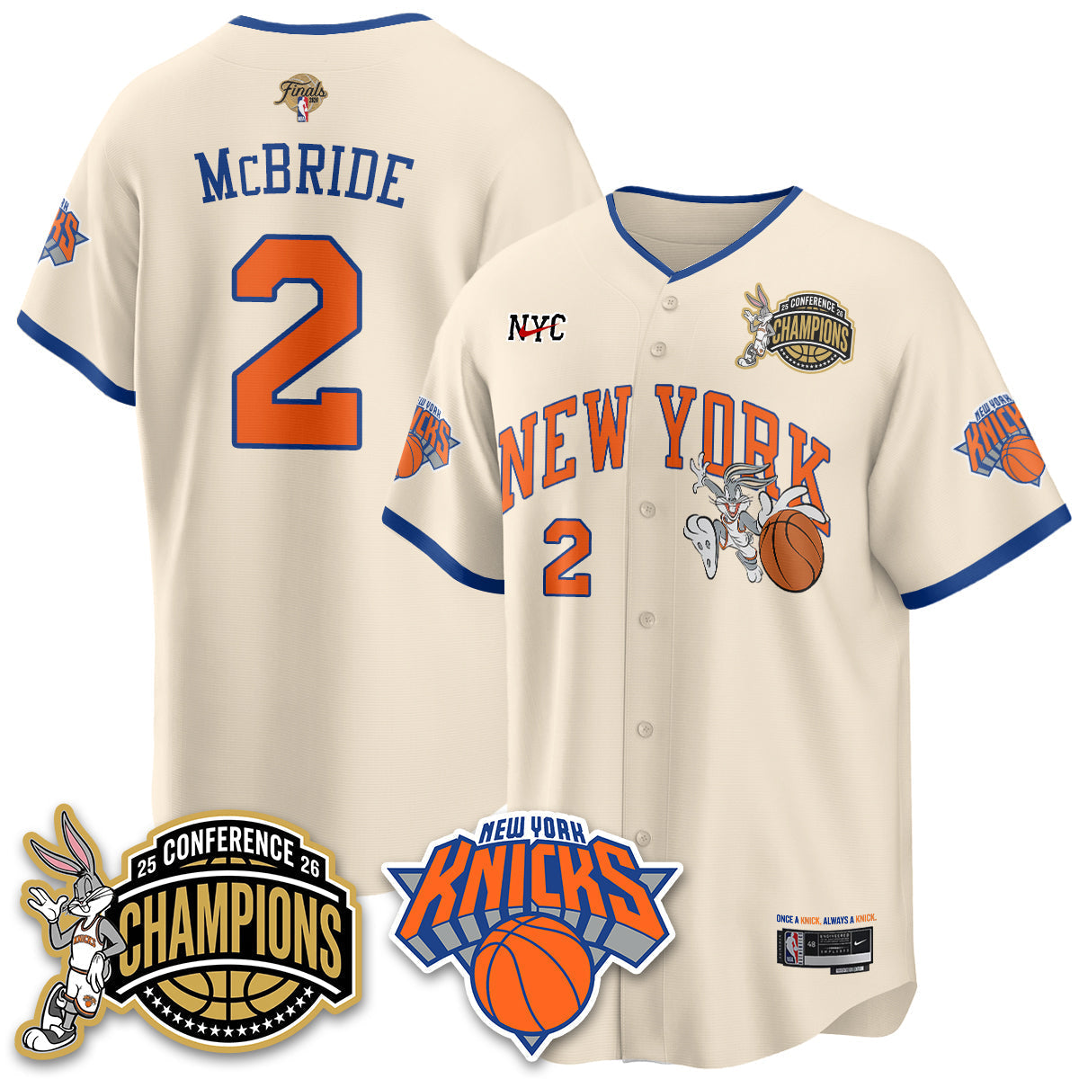 New York Knicks 2026 Basketball Finals x Bunny Vapor Jersey V2- Stitched-Cuztomshoes