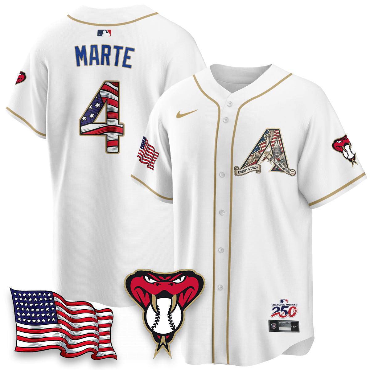 Arizona Diamonbacks 2026 Independence Day USA Vapor Limited Jersey - Stitched-Cuztomshoes