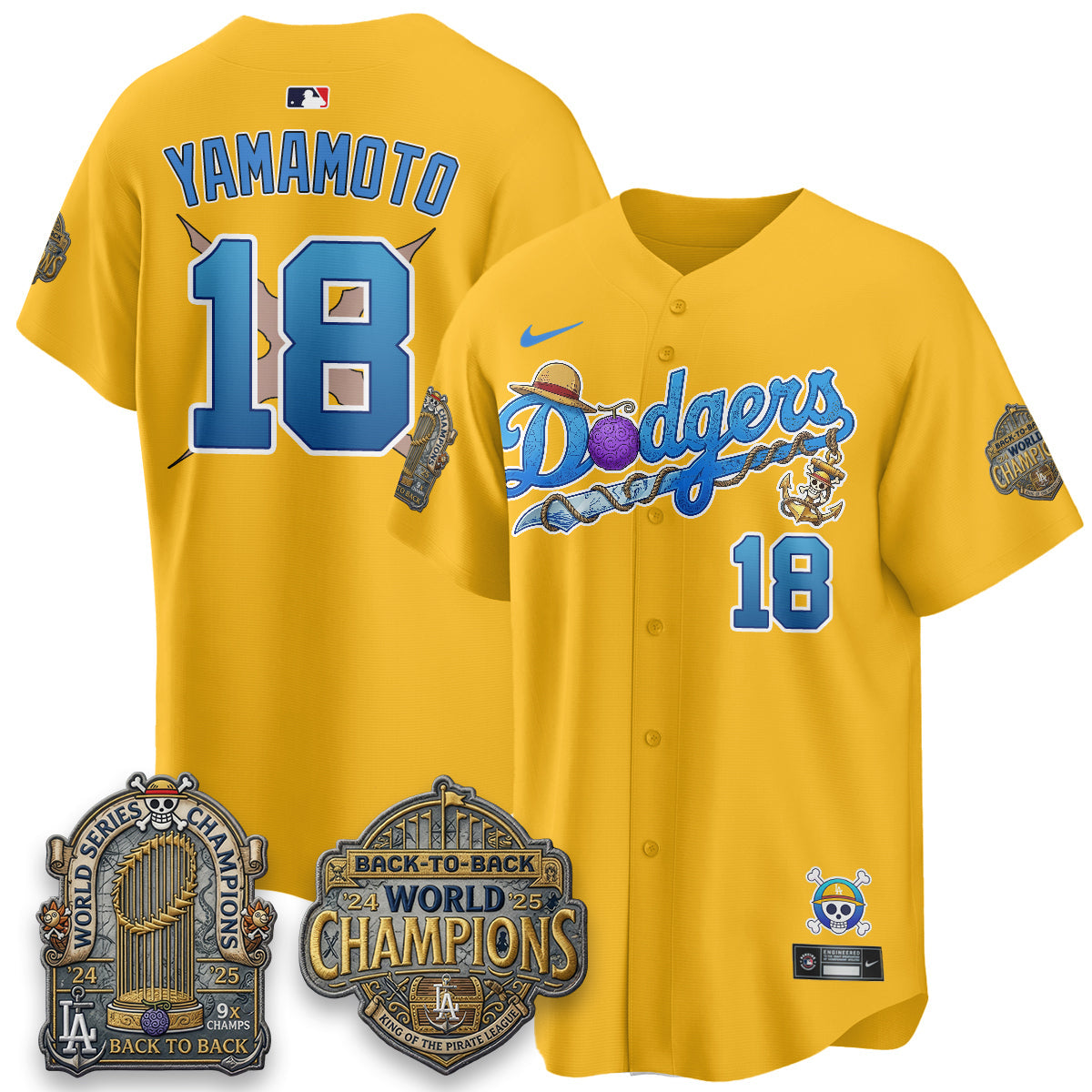 Los Angeles Dodgers x OP Japanese Cartoon Vapor Limited Jersey V2- Stitched-Cuztomshoes