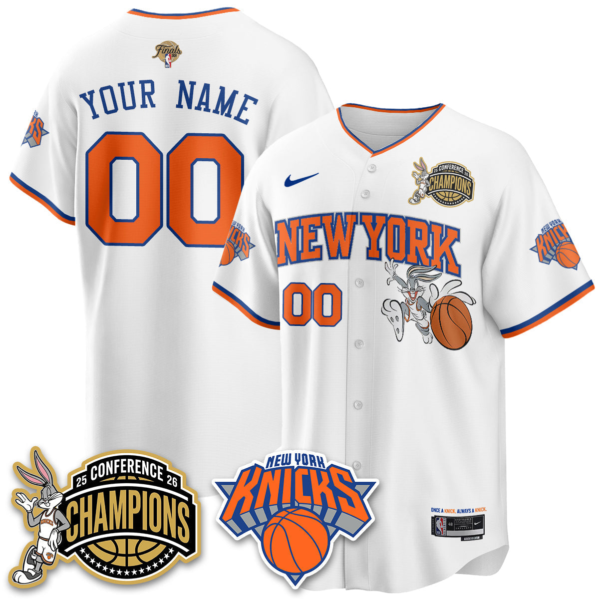 New York Knicks 2026 Basketball Finals x Bunny Vapor Custom Jersey V2- Stitched-Cuztomshoes