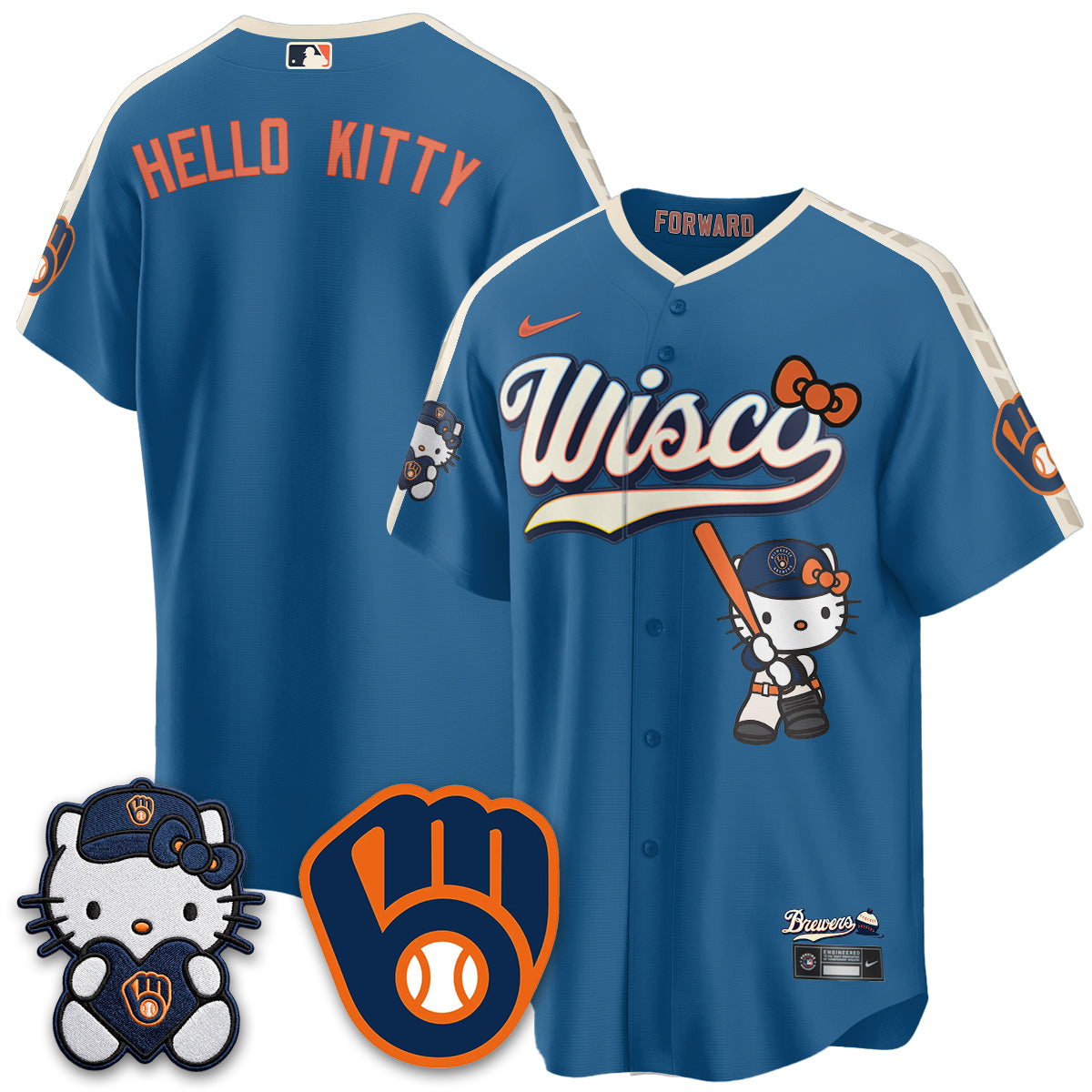 Milwaukee Brewers Meow KT Night Vapor Limited Jersey - Stitched-Cuztomshoes