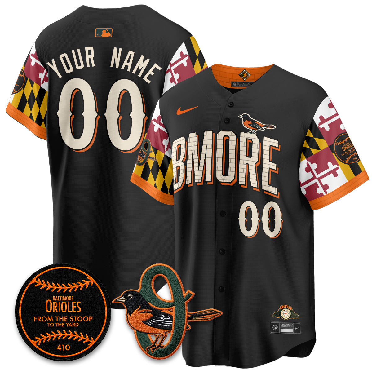 Baltimore Orioles x Maryland State Flag 2026 Vapor Custom Jersey - Stitched