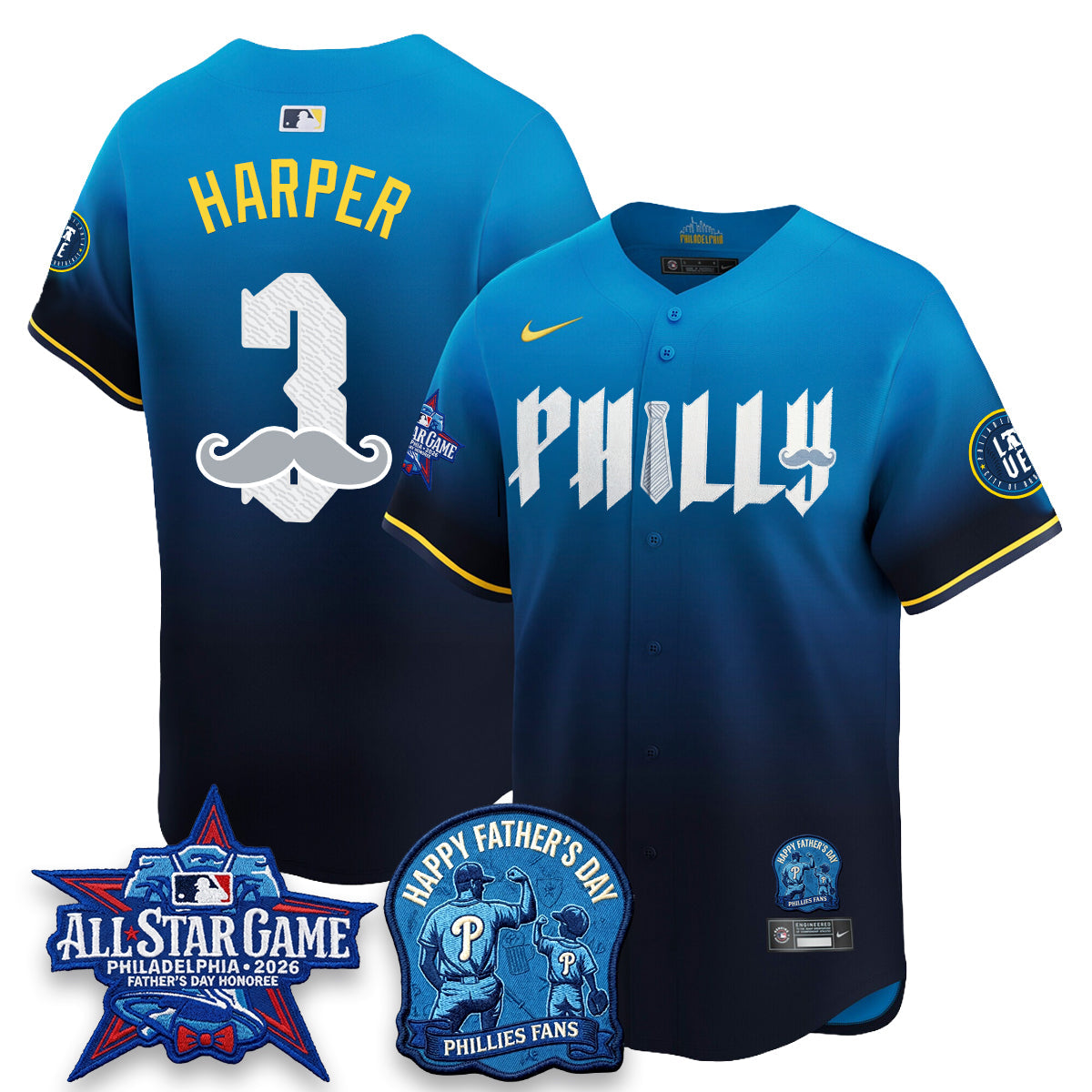 Philadelphia Phillies Happy Father's Day Vapor Jersey - Stitched
