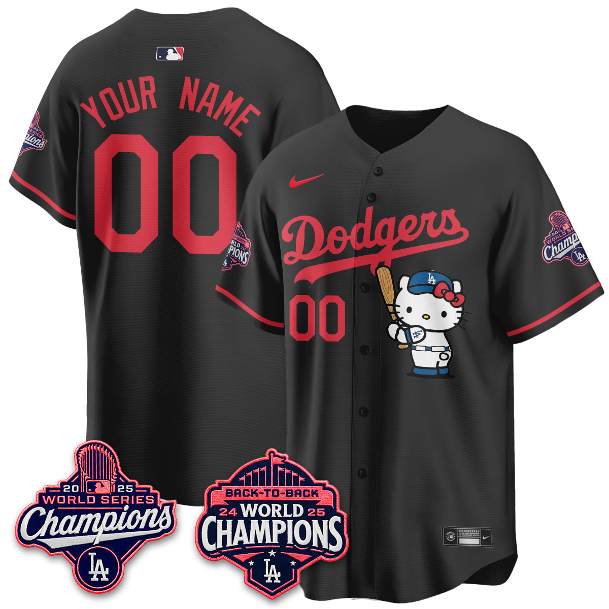 Los Angeles Dodgers x Hello Kitty Night 2026 Vapor Custom Jersey - Stitched