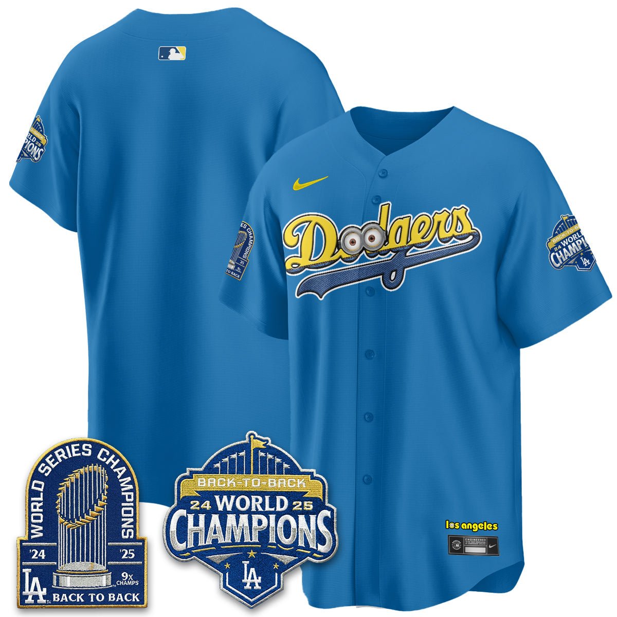 Los Angeles Dodgers x Yellow Capsules Vapor Jersey - Stitched-Cuztomshoes