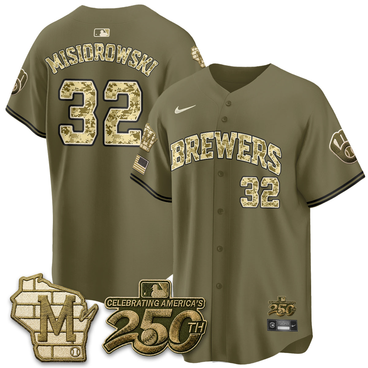 Milwaukee Brewers Salute to Service 2026 Vapor Limited Jersey - Stitched-Cuztomshoes